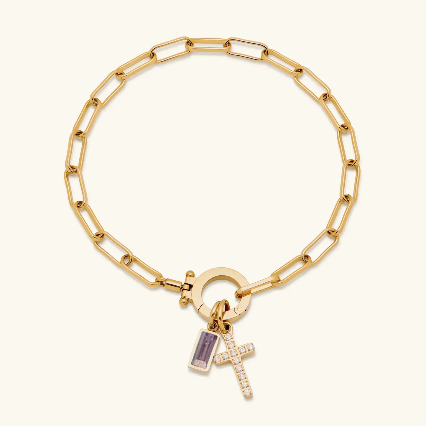 [Gaonasi]Annabella Birthstone Cross Bracelet