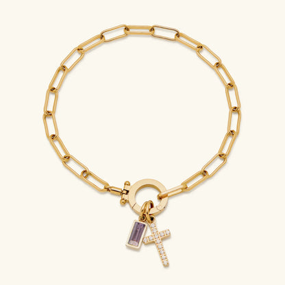 [Gaonasi]Annabella Birthstone Cross Bracelet