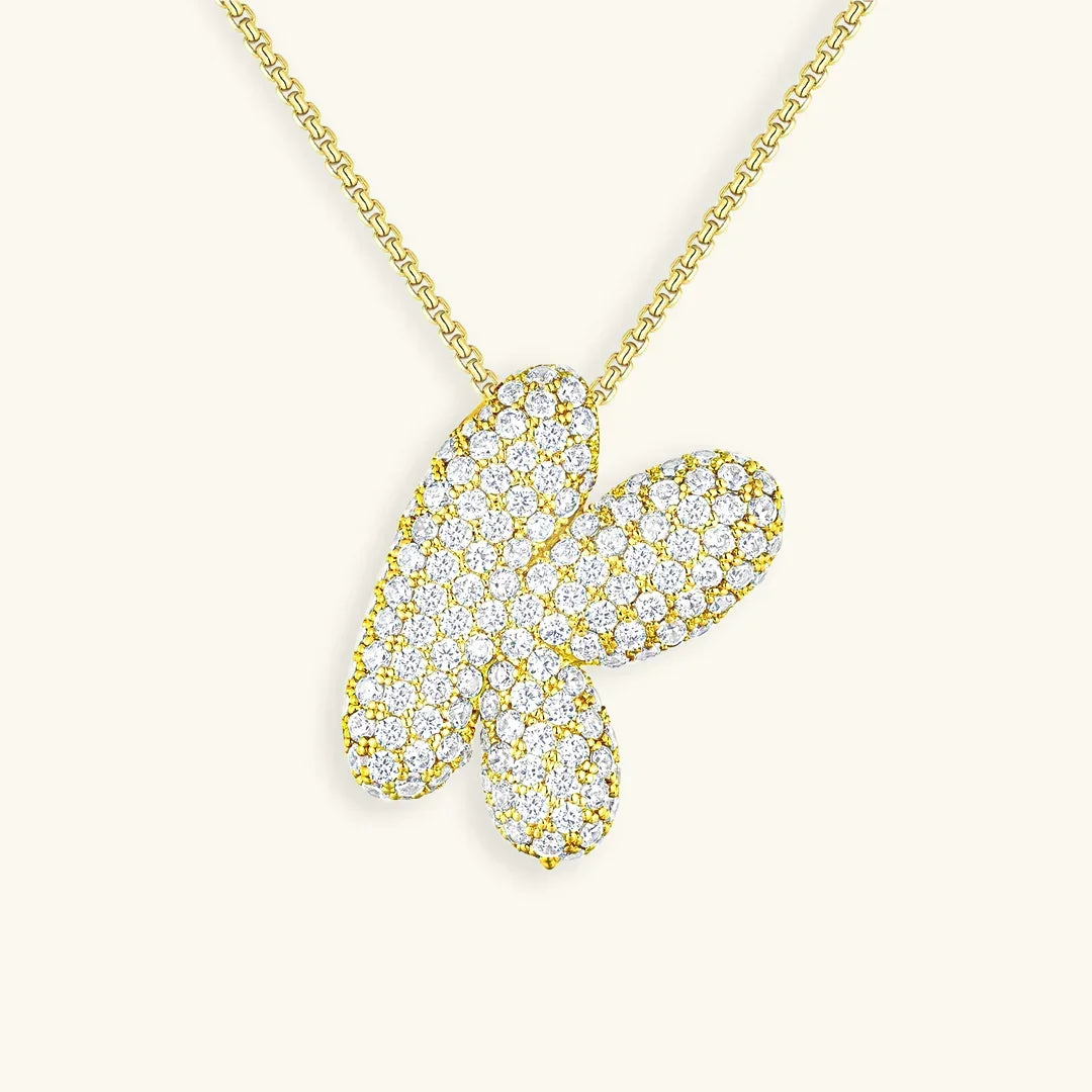 [Gaonasi]Bubble Initial Diamond Necklace