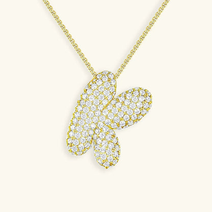 [Gaonasi]Bubble Initial Diamond Necklace