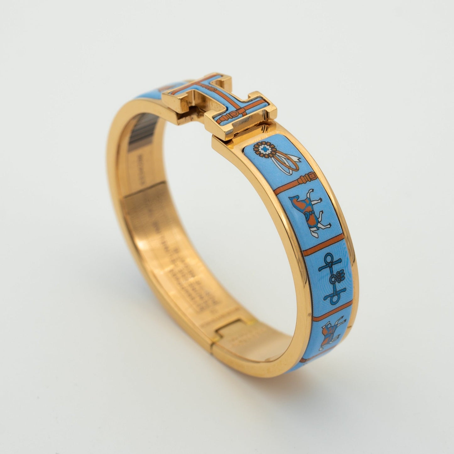 [Gaonasi]H PINK GOLD BRACELET BLUE CERAMIC