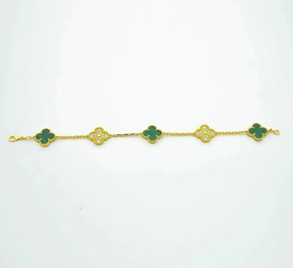 [Gaonasi] CLOVER 5 MOTIF MALACHITE BRACELET COLLECTION