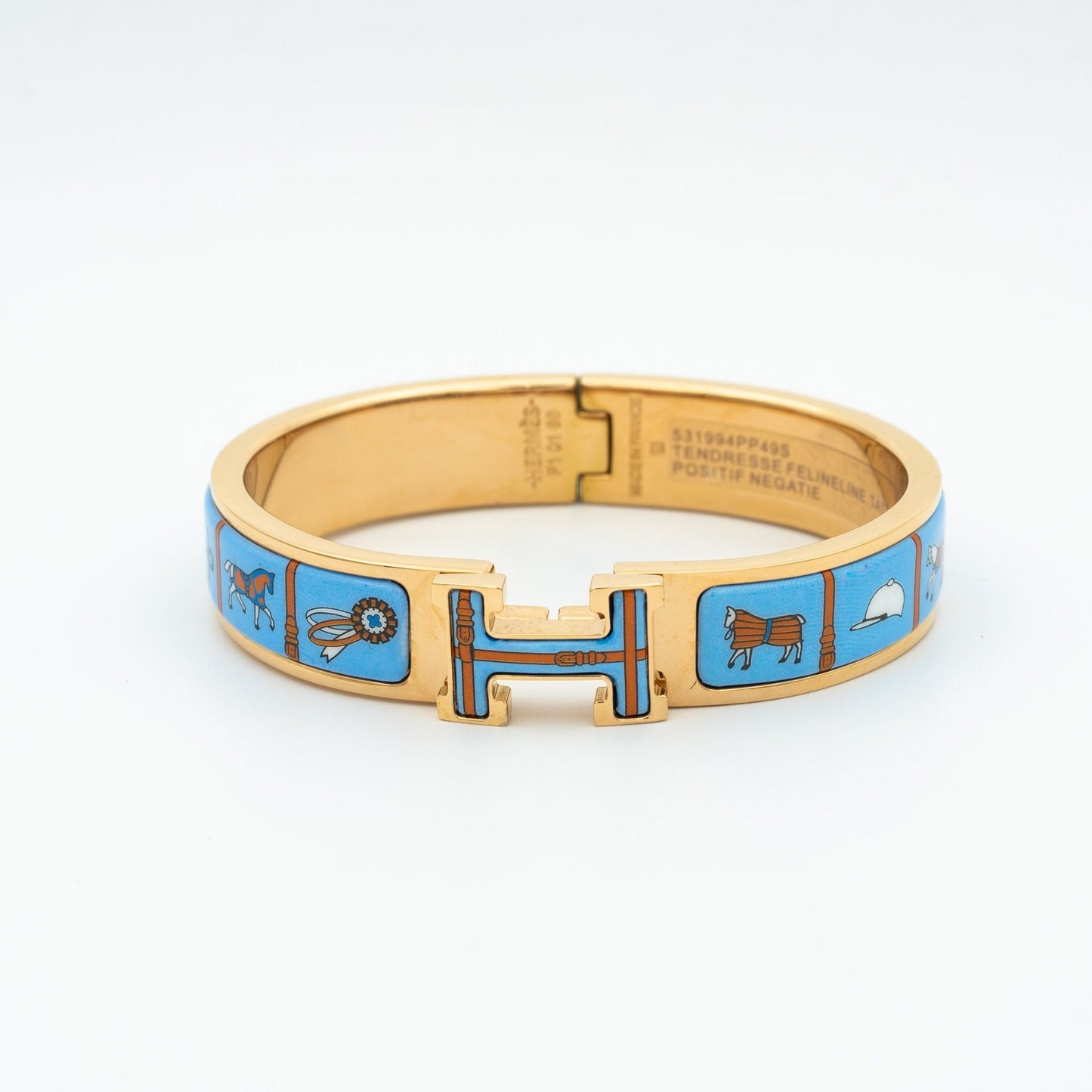 [Gaonasi]H PINK GOLD BRACELET BLUE CERAMIC