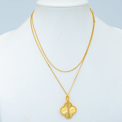 [Gaonasi]CLOVER 25MM PEDANT NECKLACE GOLD