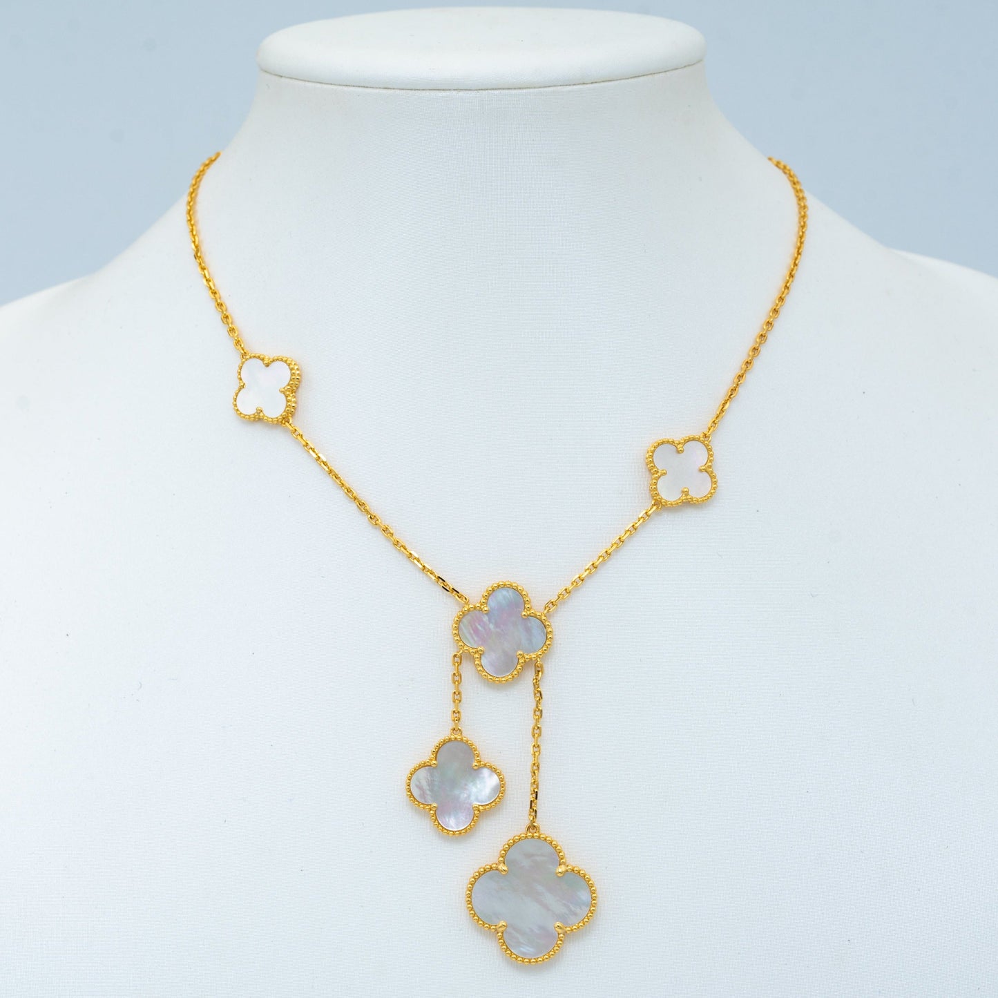 [Gaonasi]CLOVER MOTHER OF PEARL NECKLACE 6 MOTIF