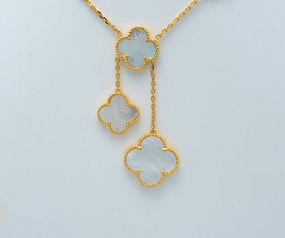[Gaonasi]CLOVER MOTHER OF PEARL NECKLACE 6 MOTIF