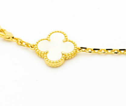 [Gaonasi]CLOVER BRACELET 5 MOTIFS ONYX MOP