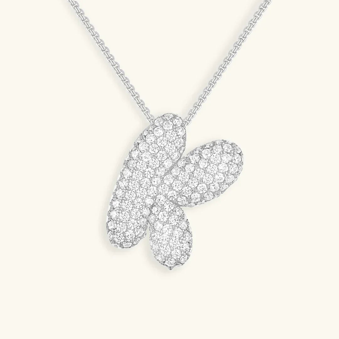 [Gaonasi]Bubble Initial Diamond Necklace
