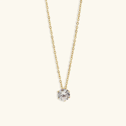 [Gaonasi]Kyla Solitaire Gold Necklace