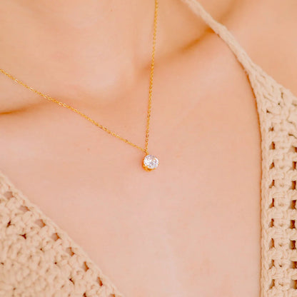 [Gaonasi]Kyla Solitaire Gold Necklace