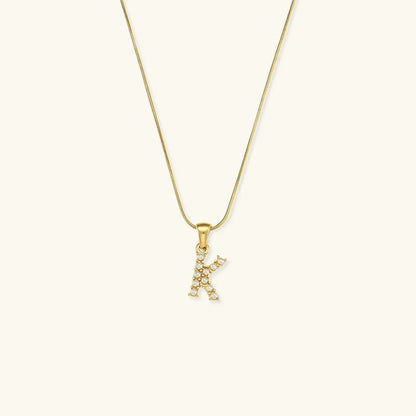 [Gaonasi]Augustine Initial Letter Pearl Necklace