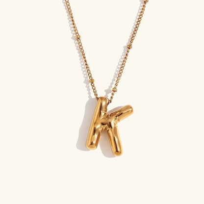 [Gaonasi]Balloon Gold Initial Necklace