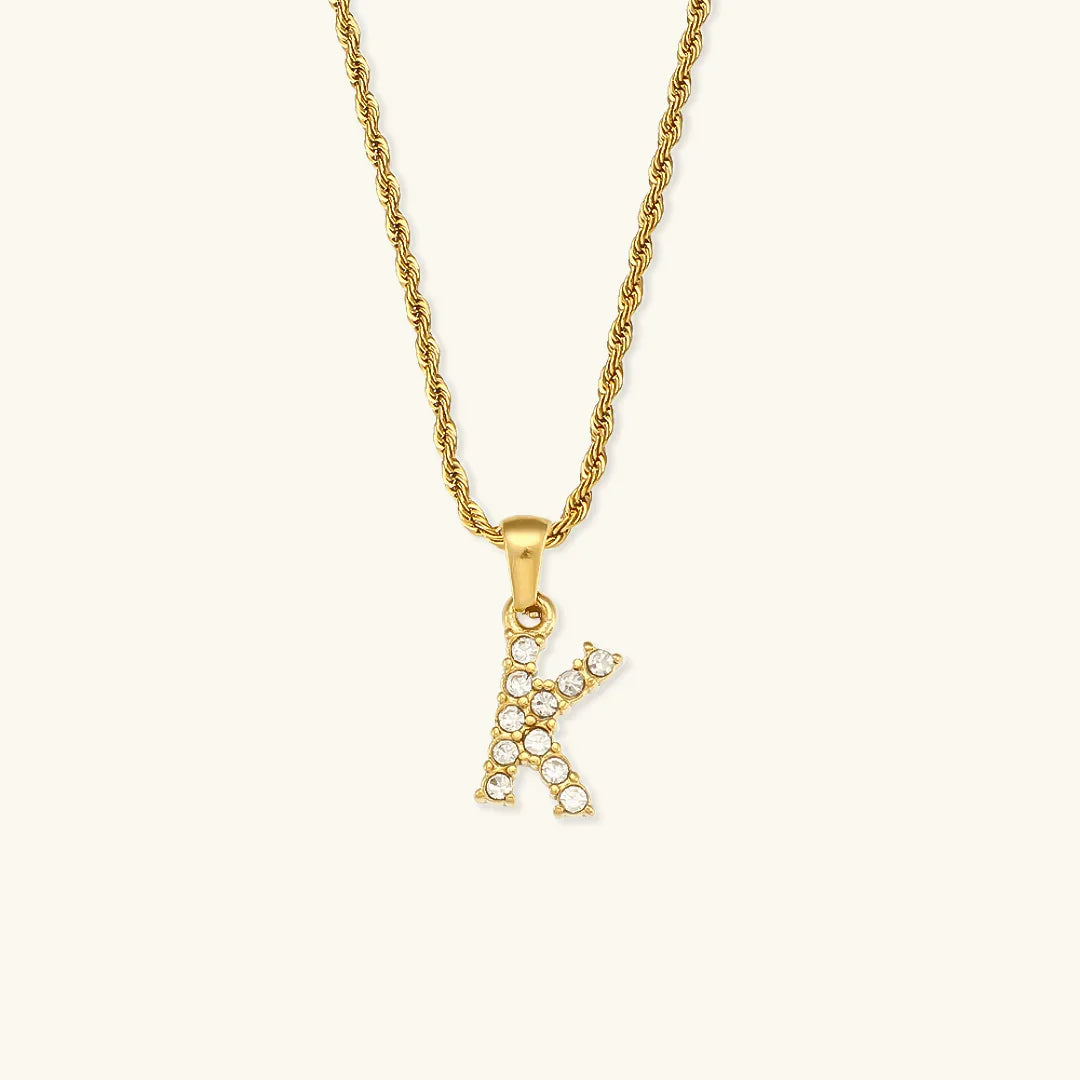 [Gaonasi]Maeve Letter Initial Diamond Necklace