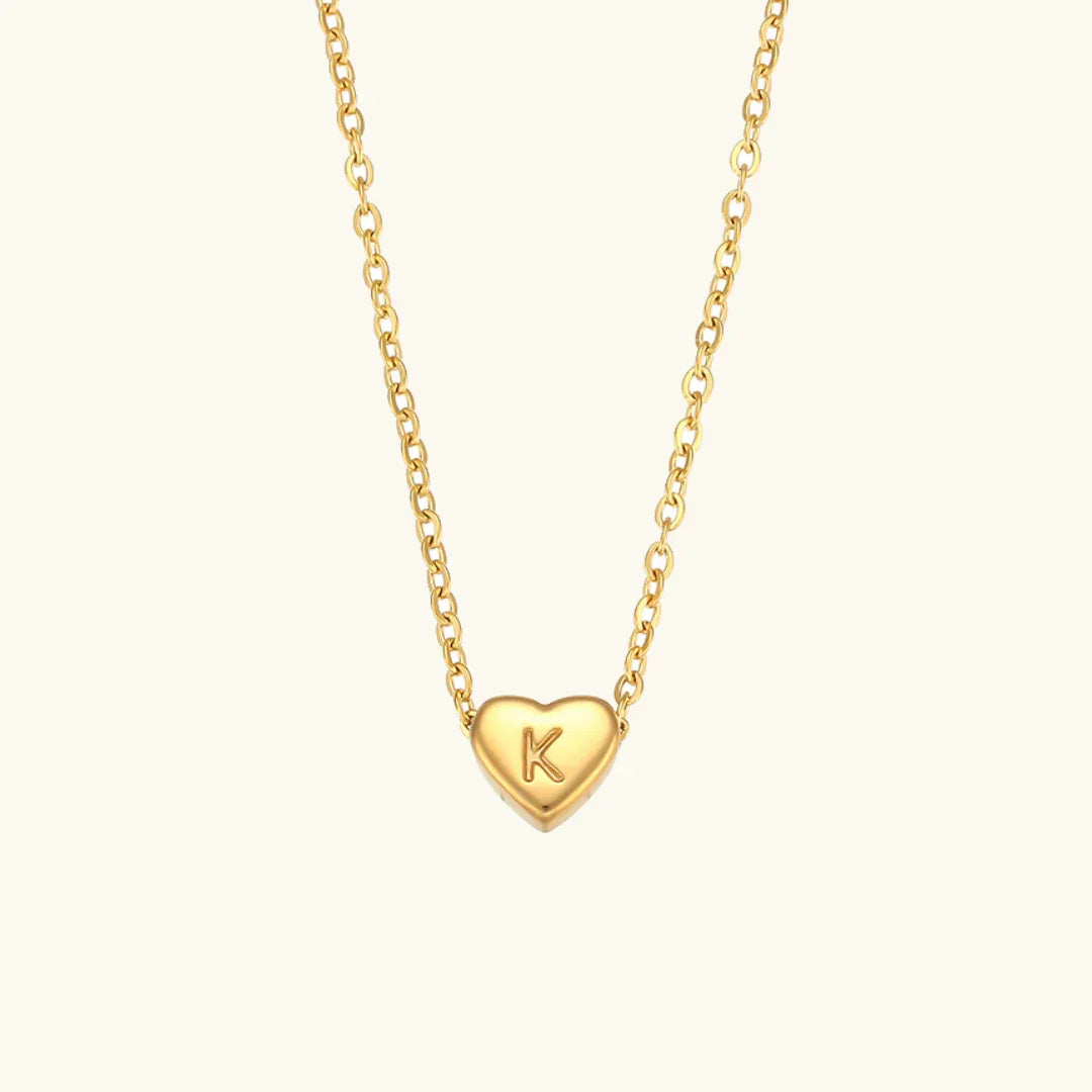 [Gaonasi]Heart Initial Gold Necklace
