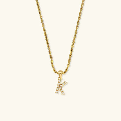 [Gaonasi]Elodie Initial Letter Pearl Necklace
