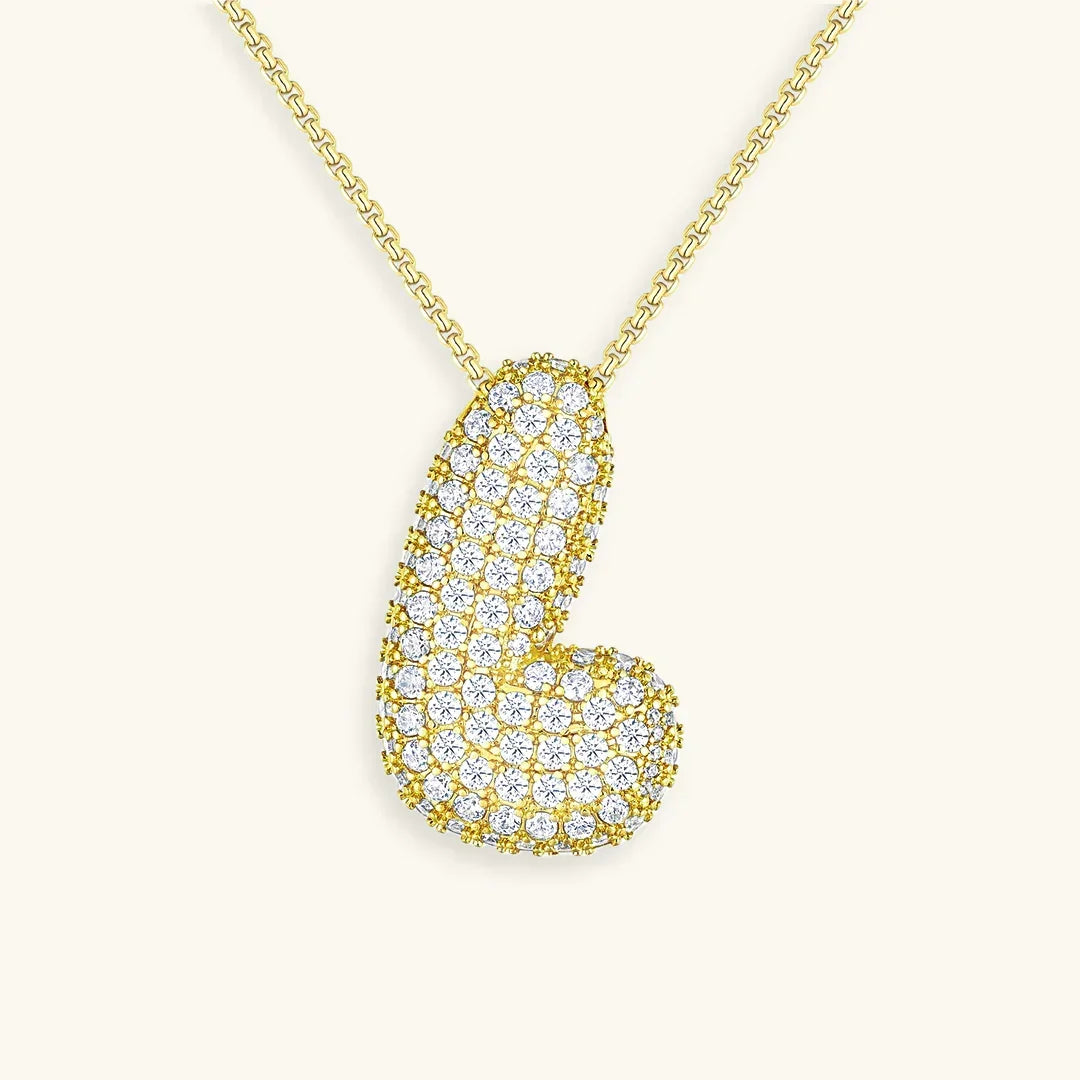 [Gaonasi]Bubble Initial Diamond Necklace