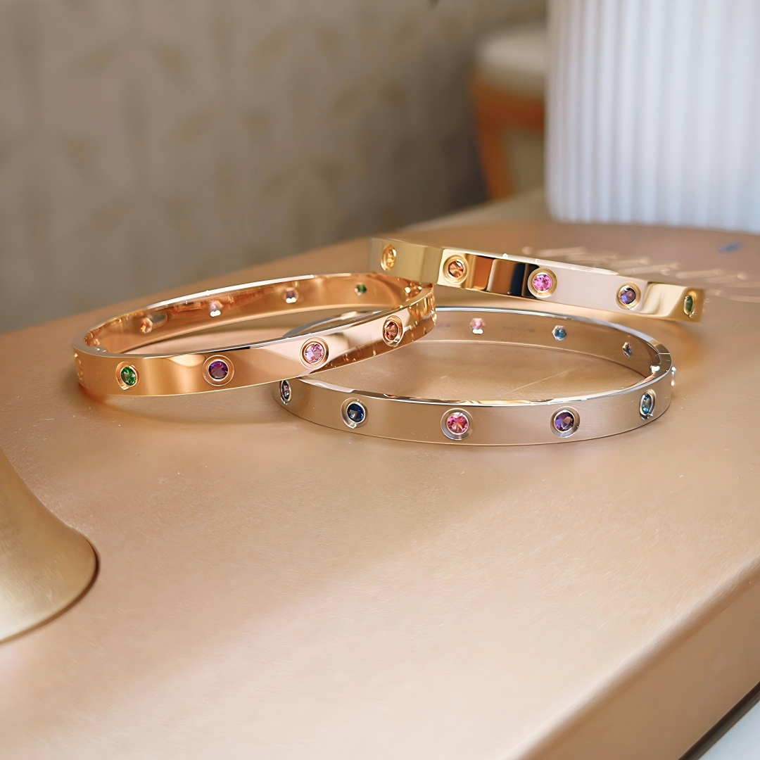 [Okajuri Jewelry]2026 RAINBOW LOVE BRACELET 6.1MM  10 DIAMONDS