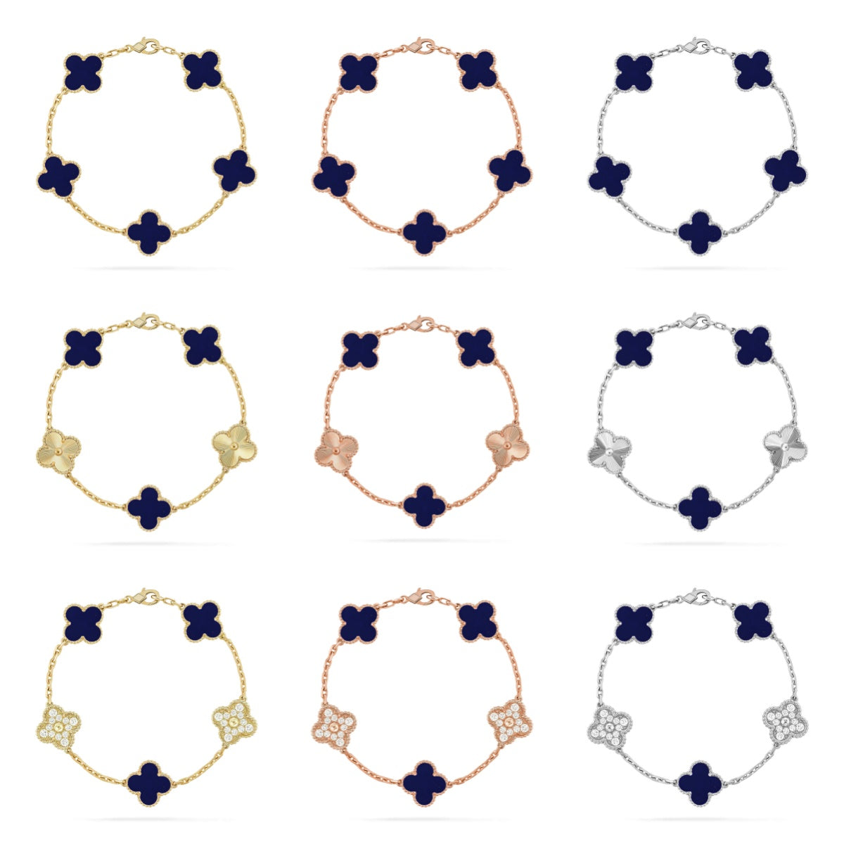 [Gaonasi]CLOVER 5 MOTIF LAPIS LAZULI BRACELET COLLECTION