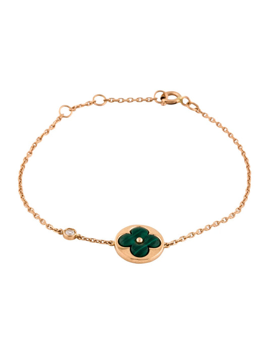 [Gaonasi]SUN MALACHITE 1 DIAMOND PINK GOLD BRACELET