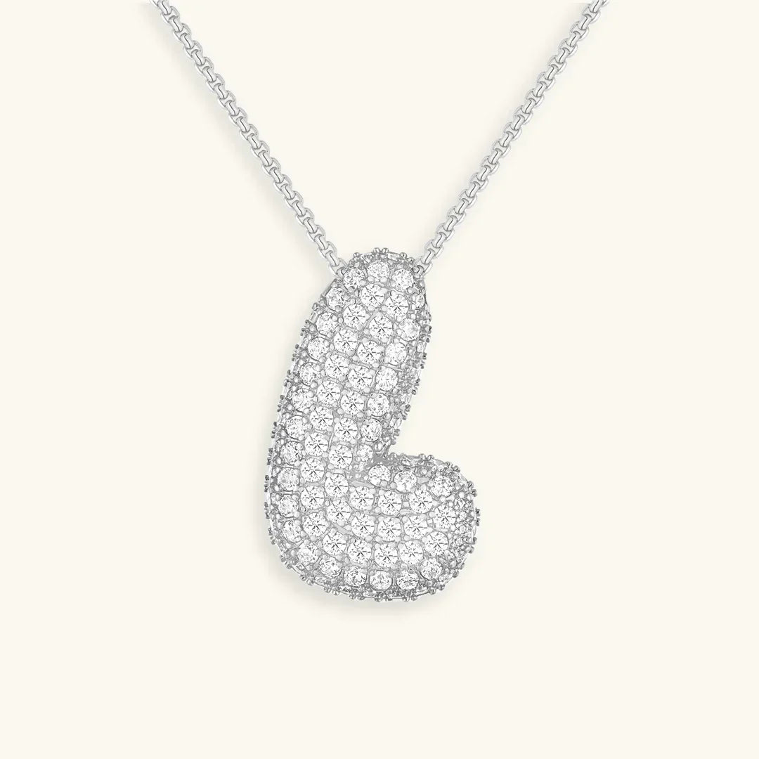 [Gaonasi]Bubble Initial Diamond Necklace