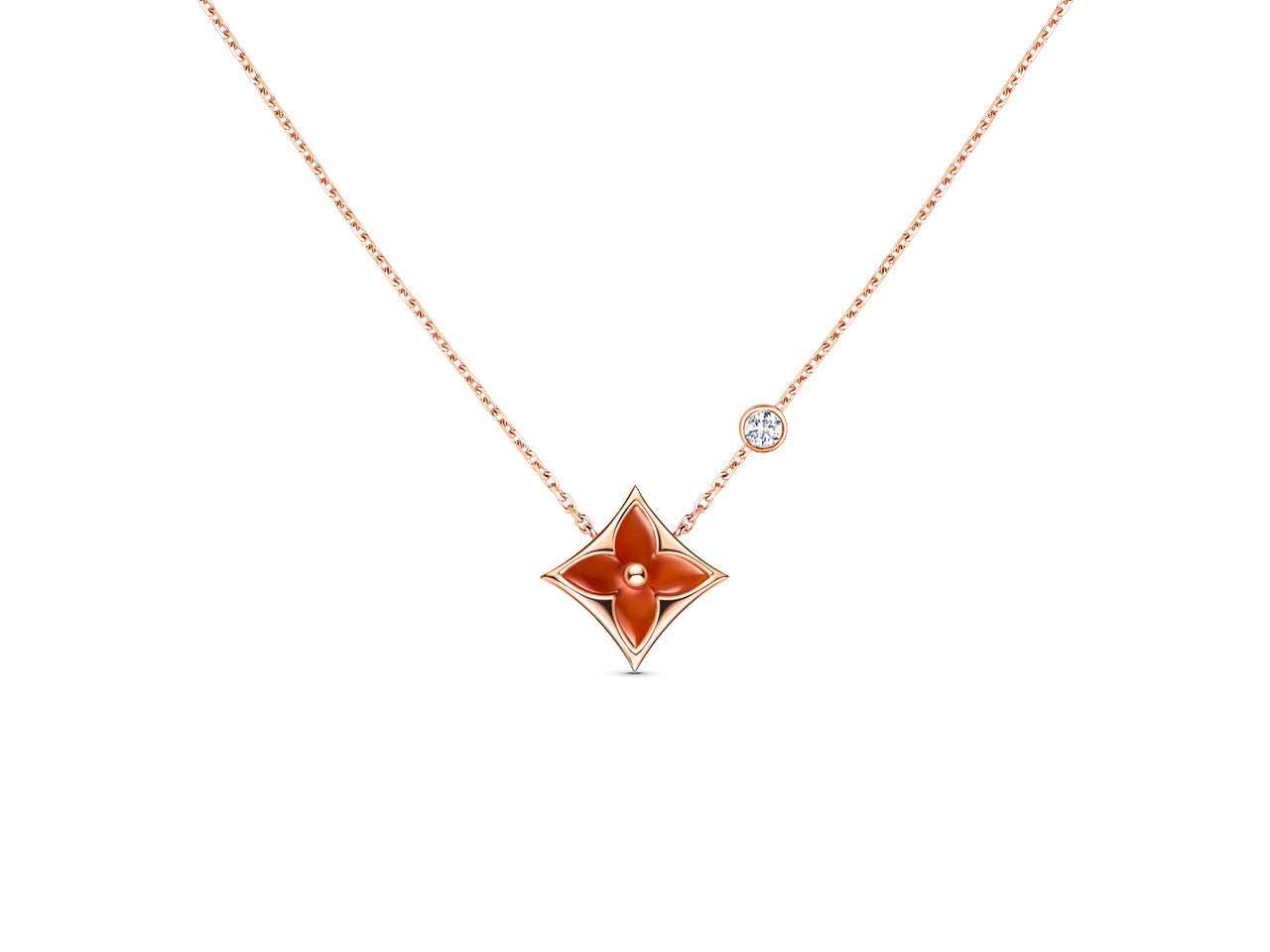 [Gaonasi]STAR NECKLACE PINK GOLD 1 DIAMOND