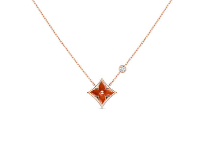 [Gaonasi]STAR NECKLACE PINK GOLD 1 DIAMOND