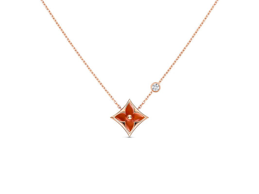 [Gaonasi]STAR NECKLACE PINK GOLD 1 DIAMOND