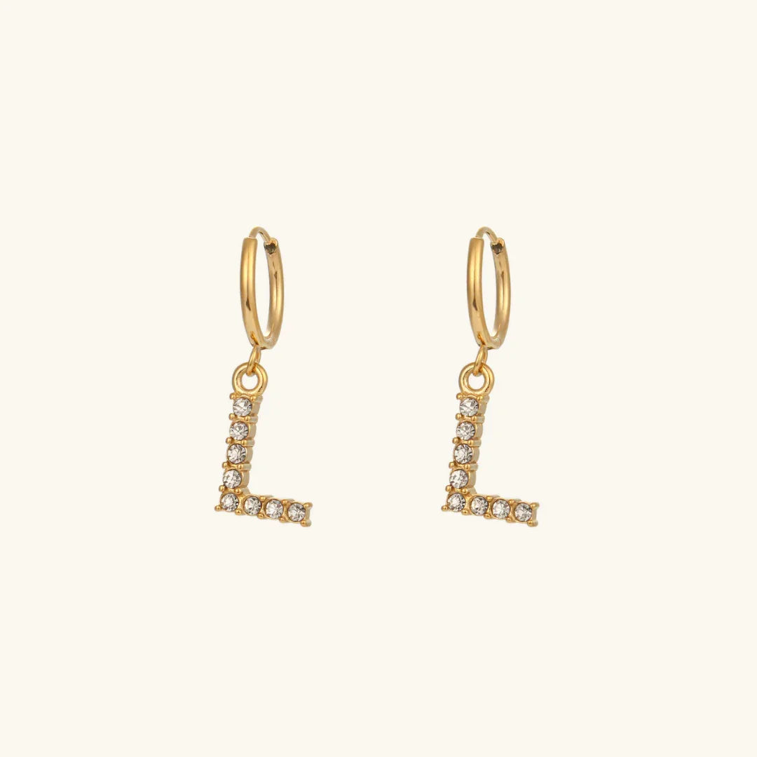 [Gaonasi]Wilhemina Initial Letter Earrings