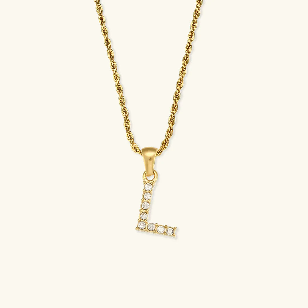 [Gaonasi]Maeve Letter Initial Diamond Necklace