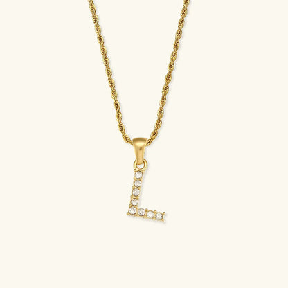 [Gaonasi]Maeve Letter Initial Diamond Necklace
