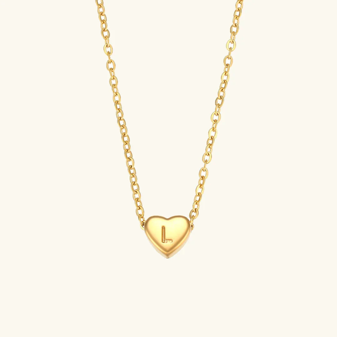 [Gaonasi]Heart Initial Gold Necklace