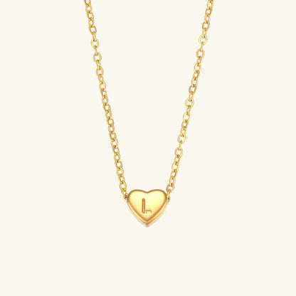 [Gaonasi]Heart Initial Gold Necklace