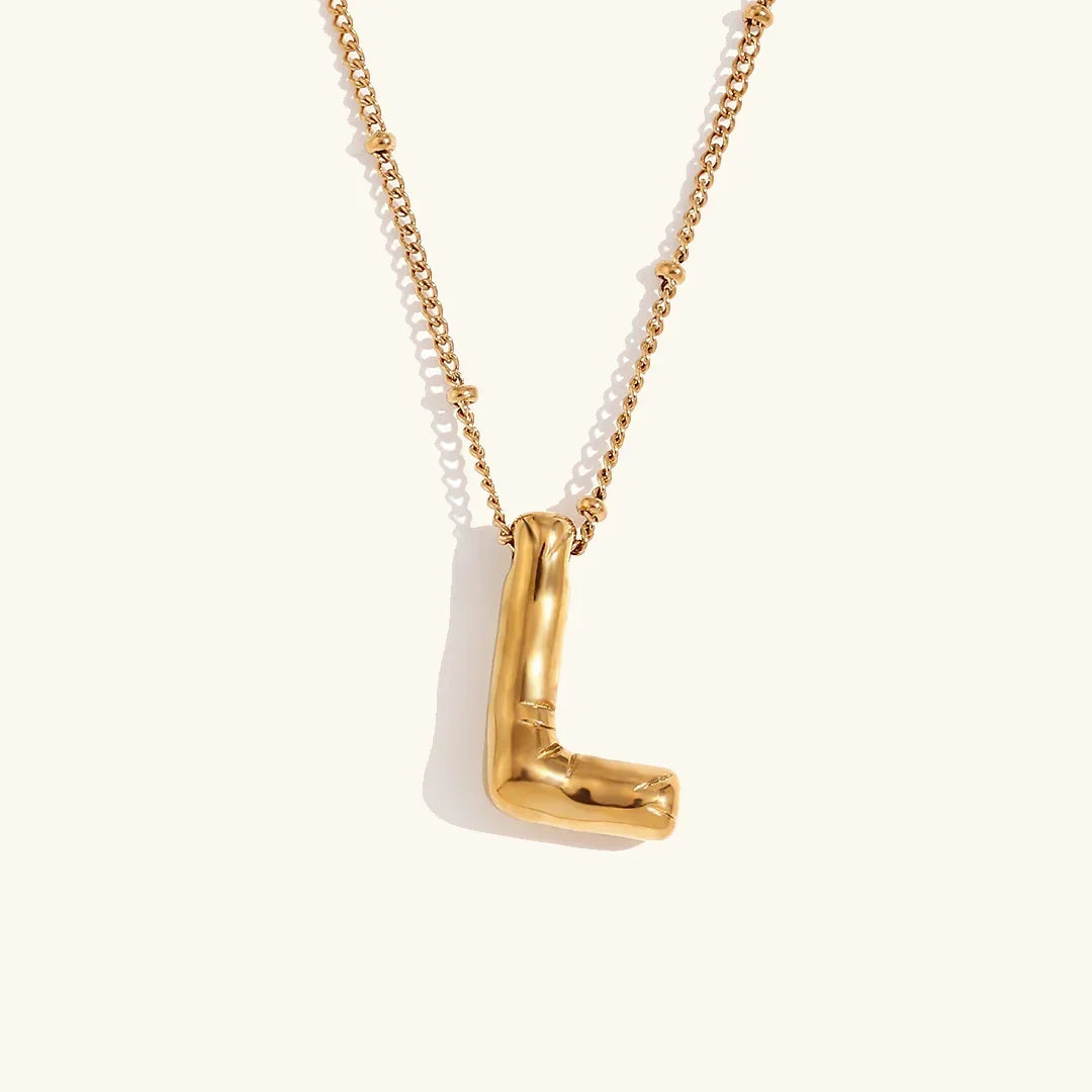 [Gaonasi]Balloon Gold Initial Necklace