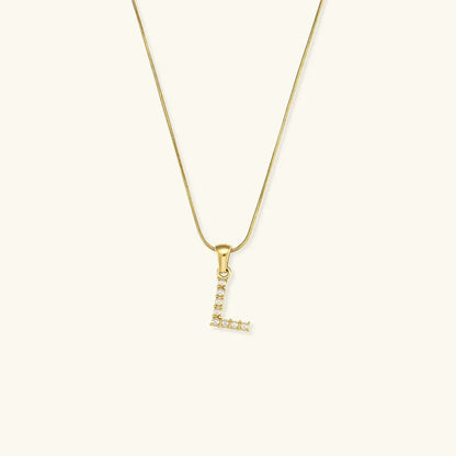 [Gaonasi]Augustine Initial Letter Pearl Necklace