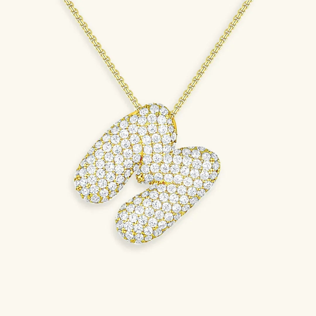 [Gaonasi]Bubble Initial Diamond Necklace