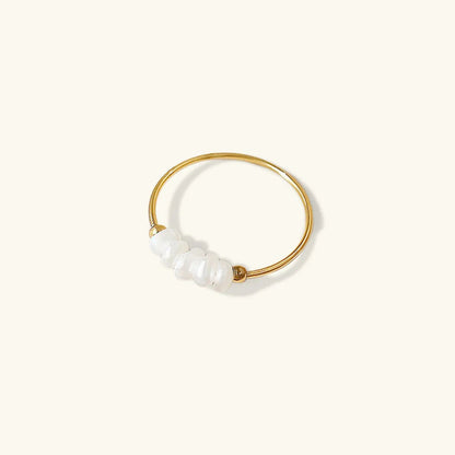[Gaonasi]Magnolia Freshwater Pearl Gold Ring