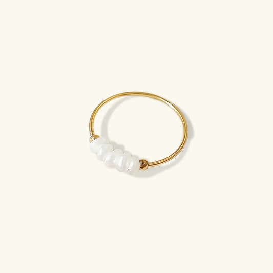 [Gaonasi]Magnolia Freshwater Pearl Gold Ring