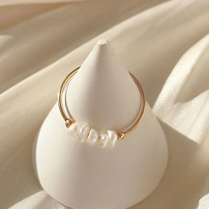 [Gaonasi]Magnolia Freshwater Pearl Gold Ring
