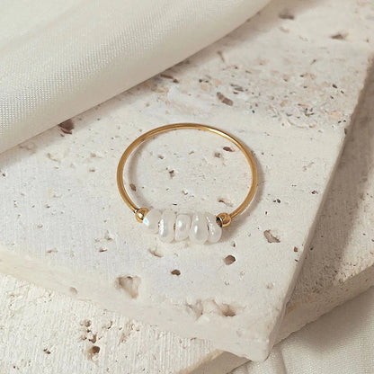 [Gaonasi]Magnolia Freshwater Pearl Gold Ring