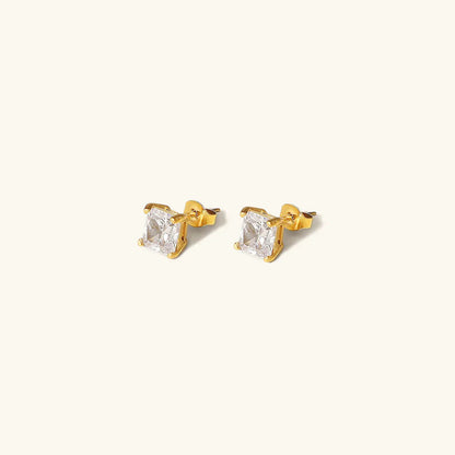 [Gaonasi]March Solitaire Gold Earrings
