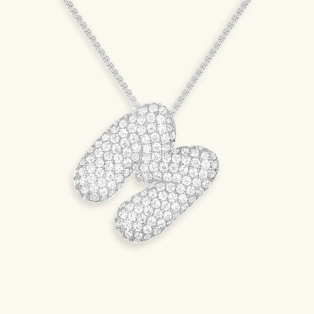 [Gaonasi]Bubble Initial Diamond Necklace