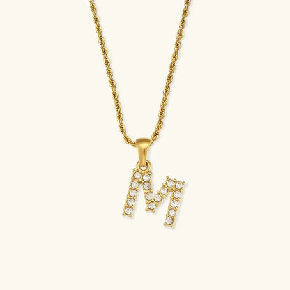 [Gaonasi]Maeve Letter Initial Diamond Necklace
