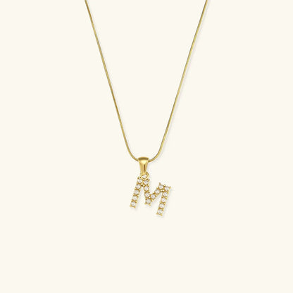 [Gaonasi]Augustine Initial Letter Pearl Necklace