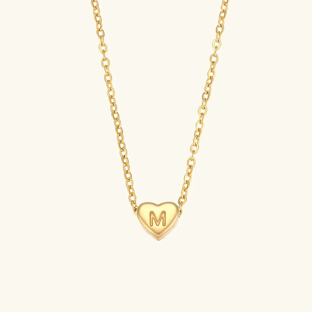 [Gaonasi]Heart Initial Gold Necklace
