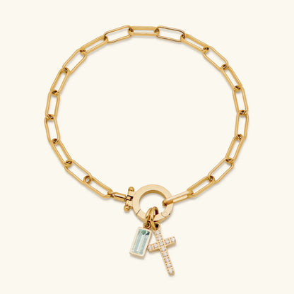 [Gaonasi]Annabella Birthstone Cross Bracelet