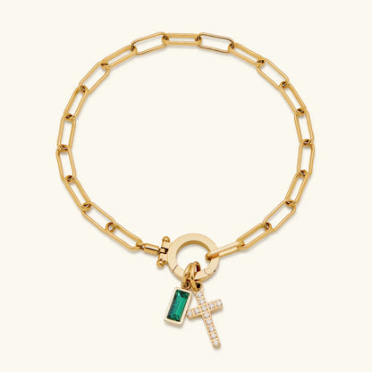[Gaonasi]Annabella Birthstone Cross Bracelet