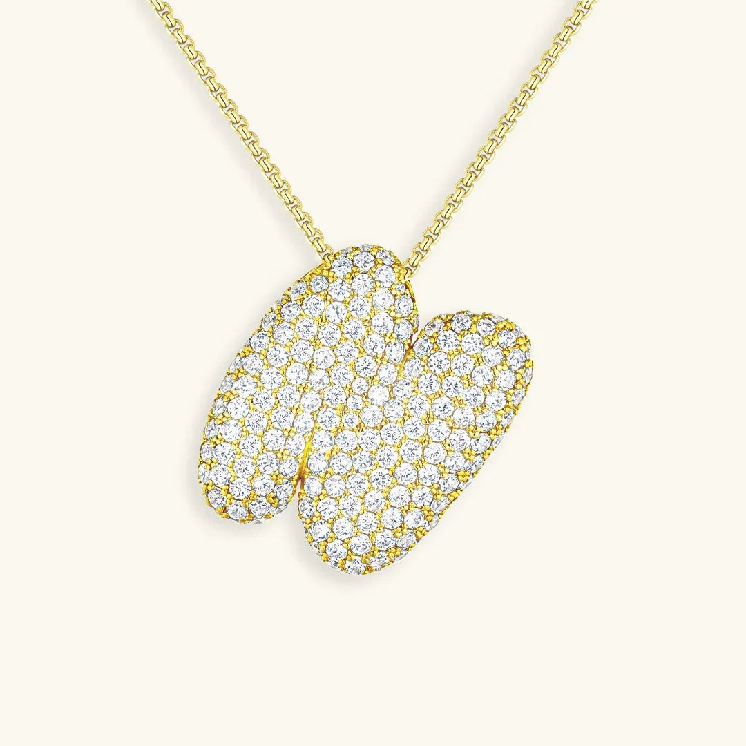 [Gaonasi]Bubble Initial Diamond Necklace