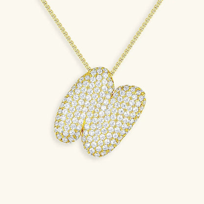 [Gaonasi]Bubble Initial Diamond Necklace