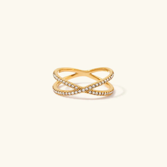 [Gaonasi]Nia Gold Diamond Cross Ring