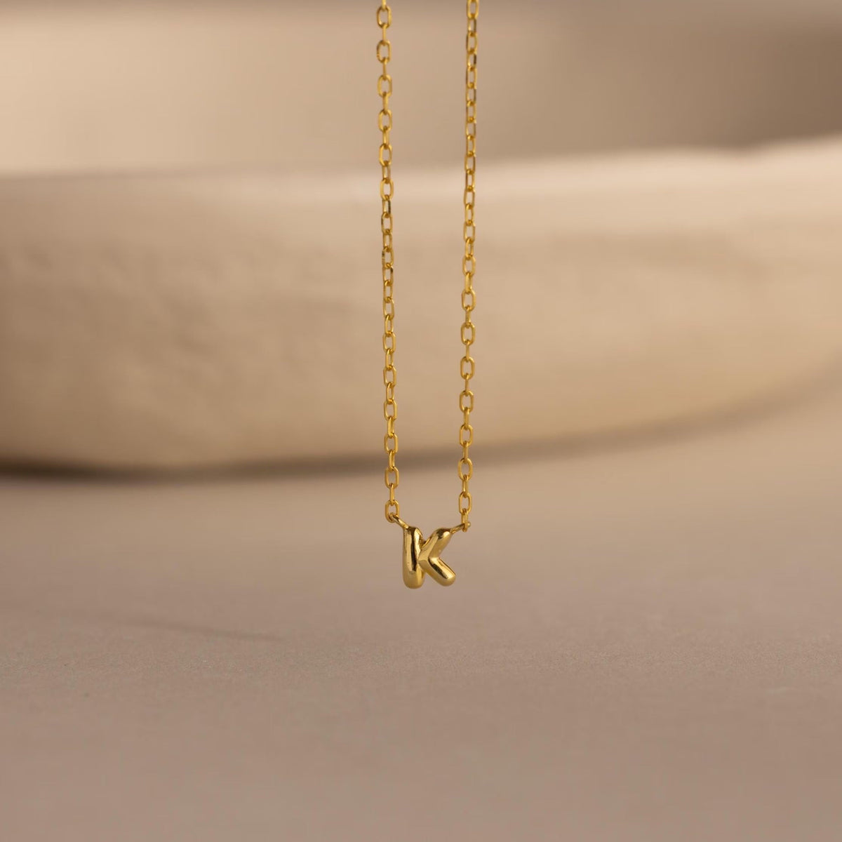 Dainty Bubble Initial Necklace